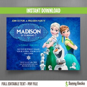 Frozen Fever Birthday Invitation